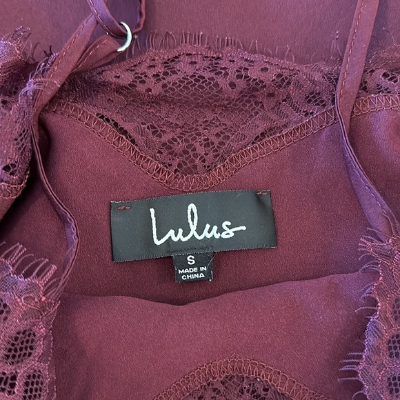 Lulu's Burgundy Lace Tank Top SM - Picture 5 of 5